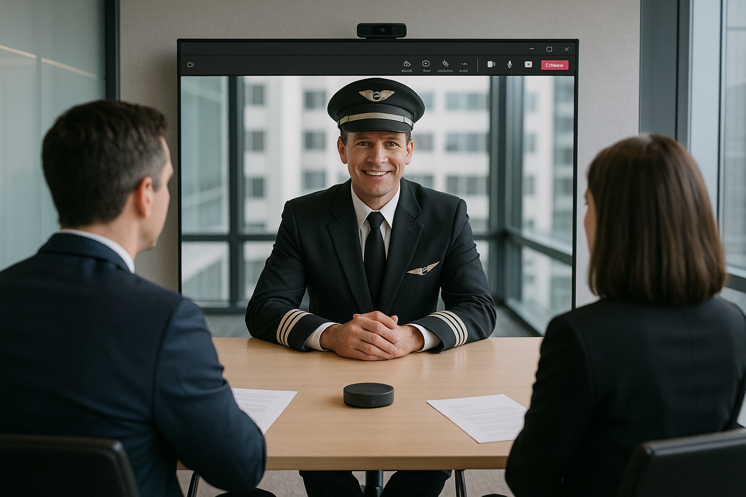 Professional panel interview via video call