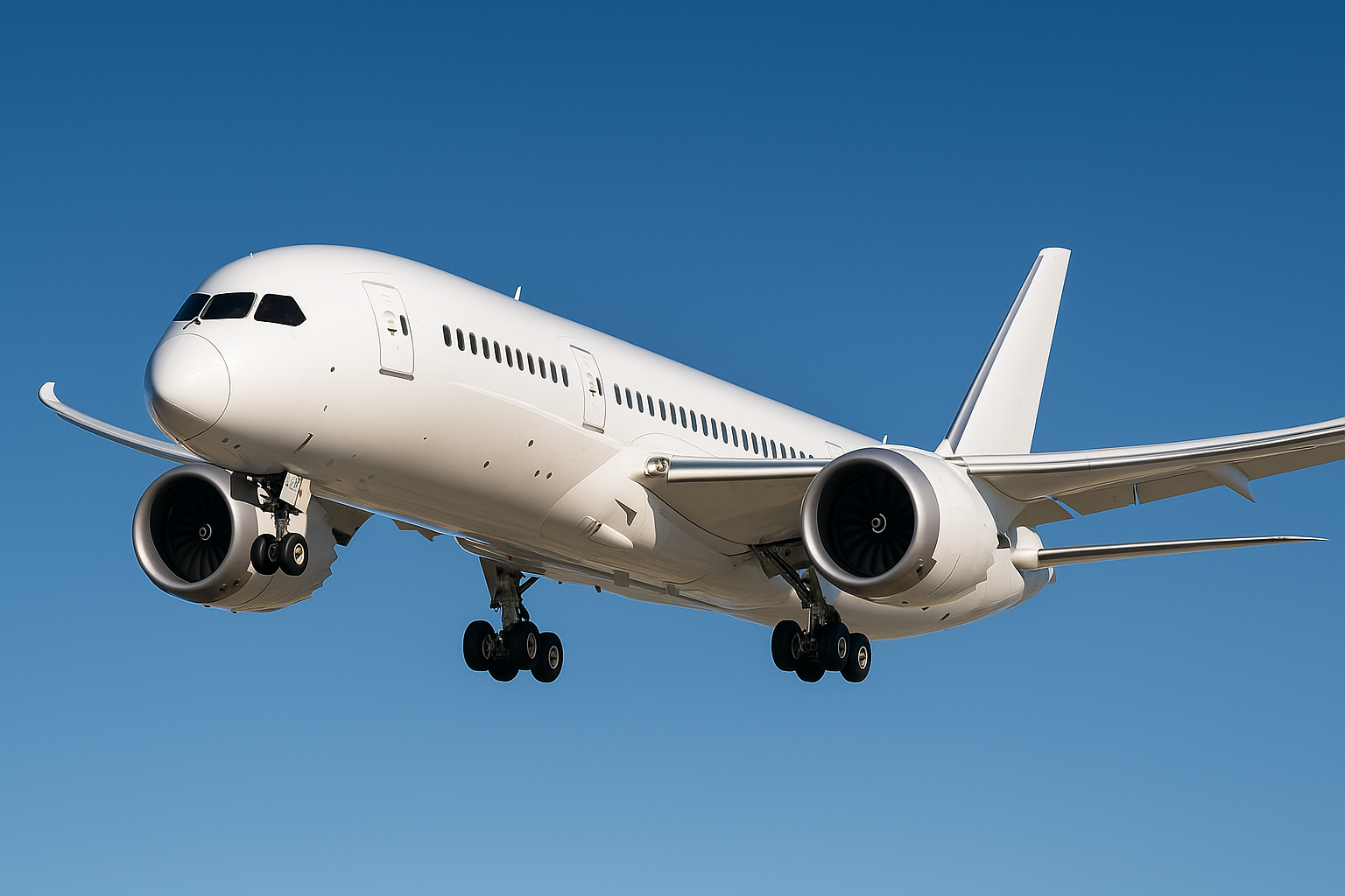 Modern aircraft in flight